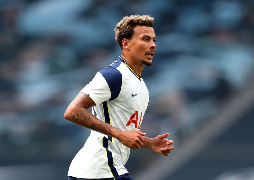 LONDON, ENGLAND - SEPTEMBER 13: Dele Alli of Tottenham Hotspur reacts during the Premier League match between Tottenham Hotspur and Everton at Tottenham Hotspur Stadium on September 13, 2020 in London, England. (Photo by Alex Pantling/Getty Images)