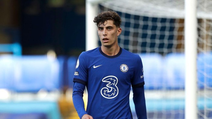 LONDON, ENGLAND - SEPTEMBER 20: Kai Havertz of Chelsea reacts during the Premier League match between Chelsea and Liverpool at Stamford Bridge on September 20, 2020 in London, England. (Photo by Matt Dunham - Pool/Getty Images)