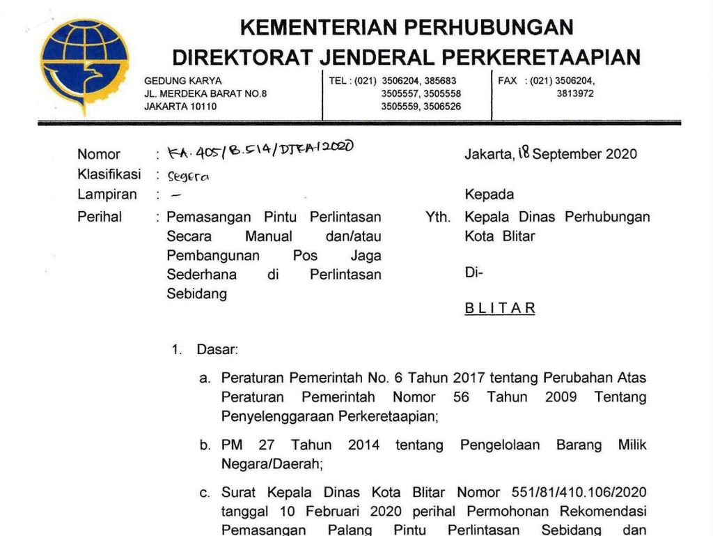 Kemenhub Rekomendasikan Pembangunan 7 Palang Pintu Perlintasan KA Kota Blitar Kemenhub Rekomendasikan Pembangunan 7 Palang Pintu Perlintasan KA Kota Blitar