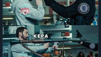 Blunder Kepa dianggap sebagai keuntungan besar Liverpool. (Foto: internet/Twitter)