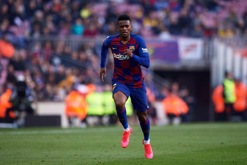 BARCELONA, SPAIN - FEBRUARY 22: Nelson Semedo of FC Barcelona runs during the La Liga match between FC Barcelona and SD Eibar SAD at Camp Nou on February 22, 2020 in Barcelona, Spain. (Photo by Alex Caparros/Getty Images)