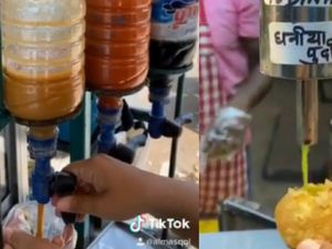 Kreatif! Penjual Ini Bikin Tempat Saus Pakai Botol Plastik Mirip Dispenser
