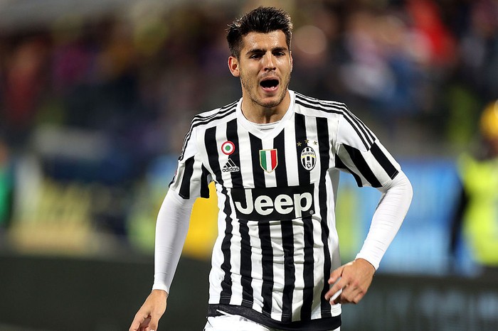 FLORENCE, ITALY - APRIL 24: Alvaro Morata of Juventus FC celebrates after scoring a goal during the Serie A match between ACF Fiorentina and Juventus FC at Stadio Artemio Franchi on April 24, 2016 in Florence, Italy.  (Photo by Gabriele Maltinti/Getty Images)