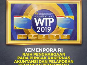 Kemenpora Dapat Penghargaan Kemenkeu Atas Capaian WTP 2019 dari BPK