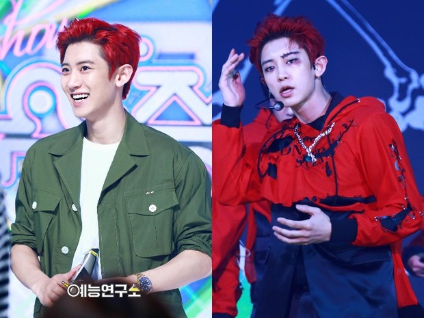 Chanyeol EXO merupakan idol kpop yang cocok berambut merah