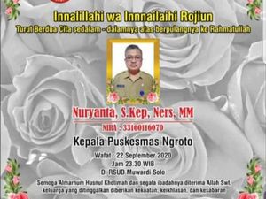 Kepala Puskesmas Ngroto Blora Meninggal Dunia Positif Corona