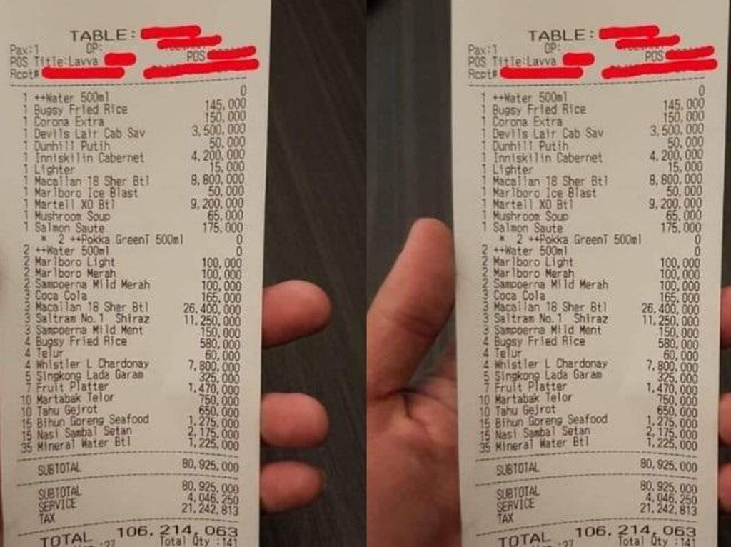 Hedon! 5 Orang Ini Habiskan Jutaan hingga Miliaran Rupiah Untuk Makan di Resto Hedon! 5 Orang Ini Habiskan Jutaan hingga Miliaran Rupiah Untuk Makan di Resto
