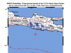 Gempa M 4,7 Guncang Pacitan