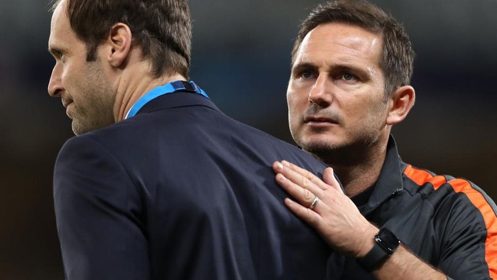 LILLE, FRANCE - OCTOBER 02: Chelsea technical and performance advisor Petr Cech looks on ahead of the UEFA Champions League group H match between Lille OSC and Chelsea FC at Stade Pierre Mauroy on October 02, 2019 in Lille, France. (Photo by Naomi Baker/Getty Images)