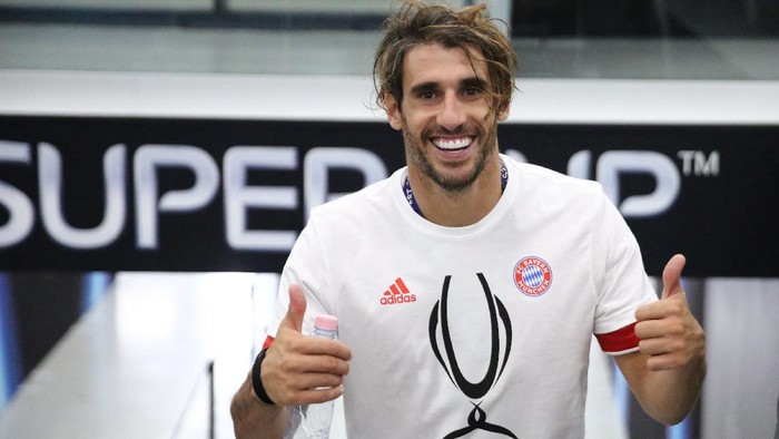Javi Martinez menjadi pahlawan kemenangan Bayern Munich atas Sevilla 2-1 di ajang Piala Super Eropa yang berlangsung di Puskas Arena, Budapest, Jumat (25/9/2020).