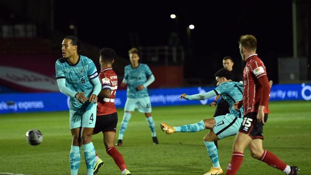 Liverpool mengalahkan Lincoln City 7-2 di babak ketiga Piala Liga Inggris 2020/2021, Jumat (25/9/2020) dini hari WIB