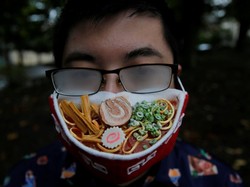 Seniman Jepang Bikin Masker 3D Ramen, Ingin Dimakan atau Dipakai Nih?