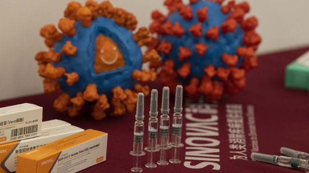 SARS CoV-2 Vaccine for COVID-19 are displayed during a tour of the SinoVac vaccine factory in Beijing on Thursday, Sept. 24, 2020. SinoVac, one of China's pharmaceutical companies behind a leading COVID-19 vaccine candidate says its vaccine will be ready by early 2021 for distribution worldwide, including the U.S. (AP Photo/Ng Han Guan)