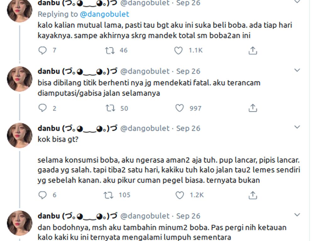 Kisah Ranya, Gadis yang Pernah Lumpuh Karena Sering Minum Boba Kisah Ranya, Gadis yang Pernah Lumpuh Karena Sering Minum Boba