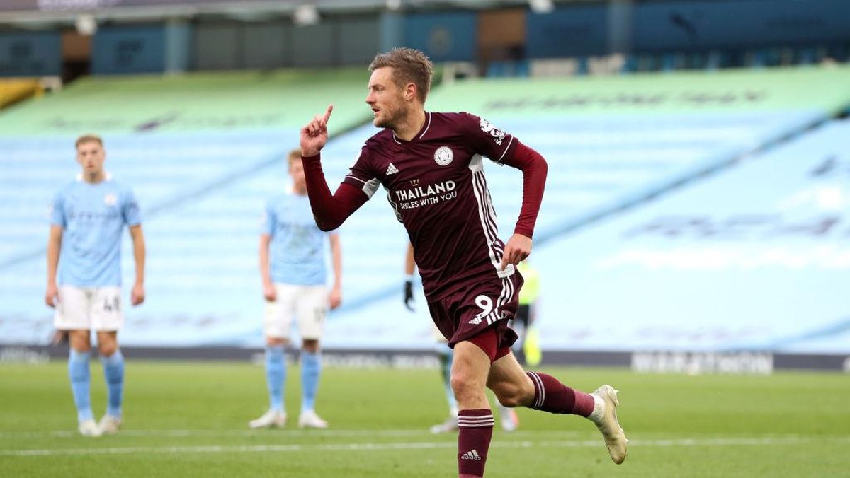 Manchester City harus mewaspadai Jamie Vardy (Foto: (Getty Images/Catherine Ivill)