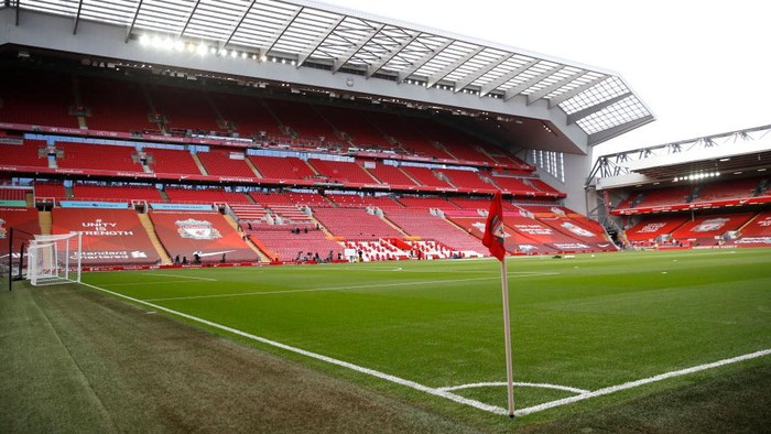 LIVERPOOL, ENGLAND - SEPTEMBER 12: General view inside the stadium prior to the Premier League match between Liverpool and Leeds United at Anfield on September 12, 2020 in Liverpool, England. (Photo by Phil Noble - Pool/Getty Images)