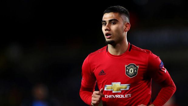 BRUGGE, BELGIUM - FEBRUARY 20: Andreas Pereira of Manchester United looks on during the UEFA Europa League round of 16 first leg match between Club Brugge and Manchester United at Jan Breydel Stadium on February 20, 2020 in Brugge, Belgium. (Photo by Dean Mouhtaropoulos/Getty Images)