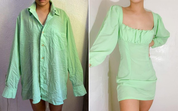 Green Shirt to Lettuce Trim Dress/preview.ph Coba kamu ubah kemeja menjadi sesuatu yang lebih sesuai dengan gaya kamu.
