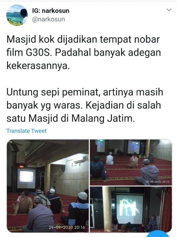 nobar film g30s pki di masjid