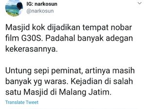 Ini Penjelasan Takmir Masjid di Malang Gelar Nobar Film G30S/PKI Ini Penjelasan Takmir Masjid di Malang Gelar Nobar Film G30S/PKI