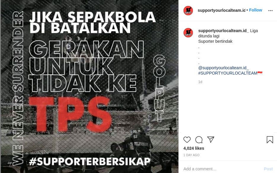 Ada Ajakan Golput Karena Shopee Liga 1 Ditunda Ini Kata Slemania