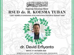 Dokter RSUD Koesma Tuban Meninggal Karena COVID-19