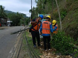 Banjir di Pacitan Robohkan Tiang dan Padamkan Listrik