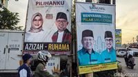 Deretan Spanduk Kampanye Calon Wali Kota Tangsel