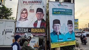 Deretan Spanduk Kampanye Calon Wali Kota Tangsel