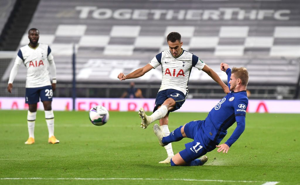 LONDON, ENGLAND - SEPTEMBER 13: Matt Doherty of Spurs during the Premier League match between Tottenham Hotspur and Everton at Tottenham Hotspur Stadium on September 13, 2020 in London, England. (Photo by Alex Pantling/Getty Images)