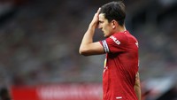 Ekspresi kapten Maguire saat MU dipermalukan Spurs Oktober tahun lalu. (Foto: Getty Images/Pool)