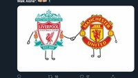 MU dan Liverpool bergandengan tangan. (Foto: internet/Twitter)