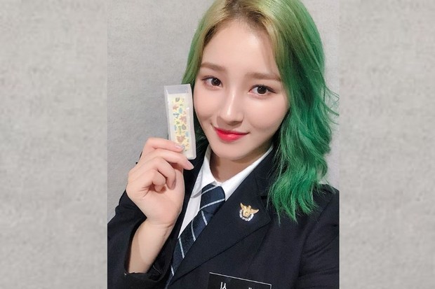 Nancy MOMOLAND/ Foto: Instagram.com/momoland_official rambut hijau nancy momoland di era Baam