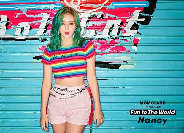 Nancy MOMOLAND/ Foto: Instagram.com/momoland_official rambut hijau nancy momoland di era Baam