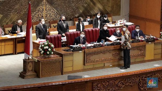 Suasana sidang paripurna DPR RI. (CNBC Indonesia/Muhammad Sabki)