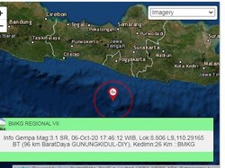 Gempa M 3,1 Terjadi di Gunungkidul DIY