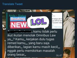 Ramai Chat Guru PPKn Tegur Muridnya yang Bicara Soal Omnibus Law