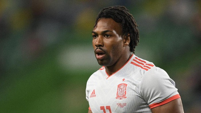 LISBON, PORTUGAL - OCTOBER 07: Adama Traore of Spain looks on during the international friendly match between Portugal and Spain at Estadio Jose Alvalade on October 7, 2020 in Lisbon, Portugal. (Photo by Octavio Passos/Getty Images)