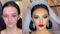 Jadi Mirip Princess, 10 Transformasi Makeup Pengantin Ini Bikin Terpesona
