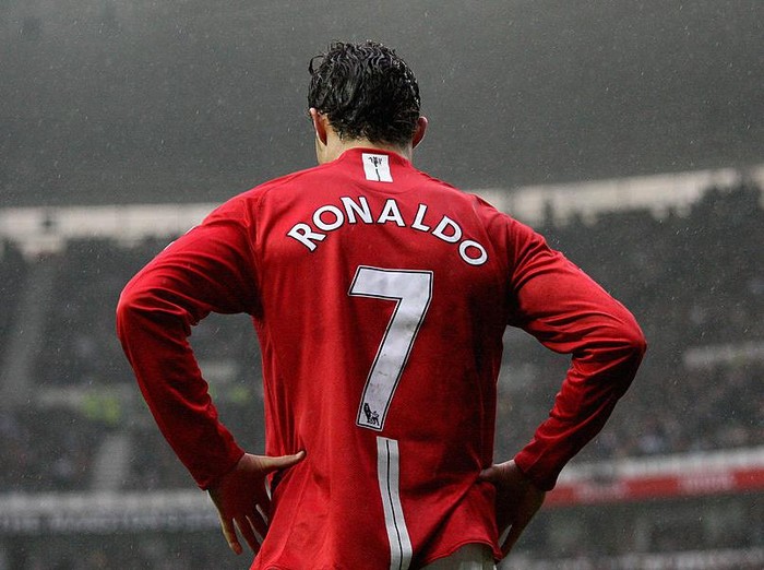 DERBY, UNITED KINGDOM - MARCH 15:  Christano Ronaldo of Manchester during the Barclays Premier League match between Derby County and Manchester United at Pride Park on March 15, 2008 in Derby, England.  (Photo by Ross Kinnaird/Getty Images)