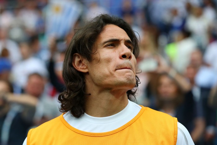 NIZHNY NOVGOROD, RUSSIA - JULY 06:  Edinson Cavani of Uruguay looks on prior to the 2018 FIFA World Cup Russia Quarter Final match between Uruguay and France at Nizhny Novgorod Stadium on July 6, 2018 in Nizhny Novgorod, Russia.  (Photo by Alex Livesey/Getty Images)