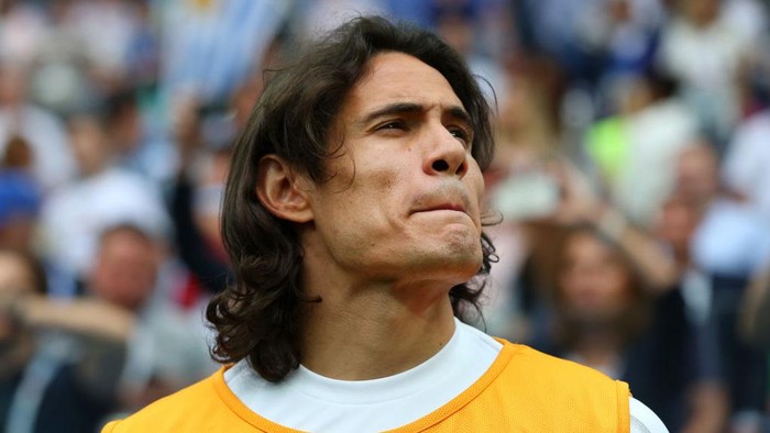 NIZHNY NOVGOROD, RUSSIA - JULY 06:  Edinson Cavani of Uruguay looks on prior to the 2018 FIFA World Cup Russia Quarter Final match between Uruguay and France at Nizhny Novgorod Stadium on July 6, 2018 in Nizhny Novgorod, Russia.  (Photo by Alex Livesey/Getty Images)
