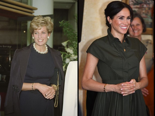 Di lain kesempatan Meghan juga terlihat mengenakan perhiasan lainnya milik Putri Diana