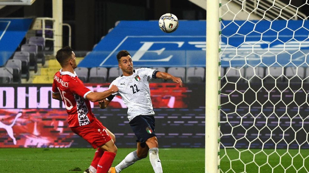 Italia mengalahkan Moldova dalam laga uji coba. (Foto: Getty Images/Claudio Villa)