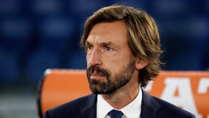 ROME, ITALY - SEPTEMBER 27:  Juventus head coach Andrea Pirlo looks on during the Serie A match between AS Roma and Juventus at Stadio Olimpico on September 27, 2020 in Rome, Italy.  (Photo by Paolo Bruno/Getty Images)