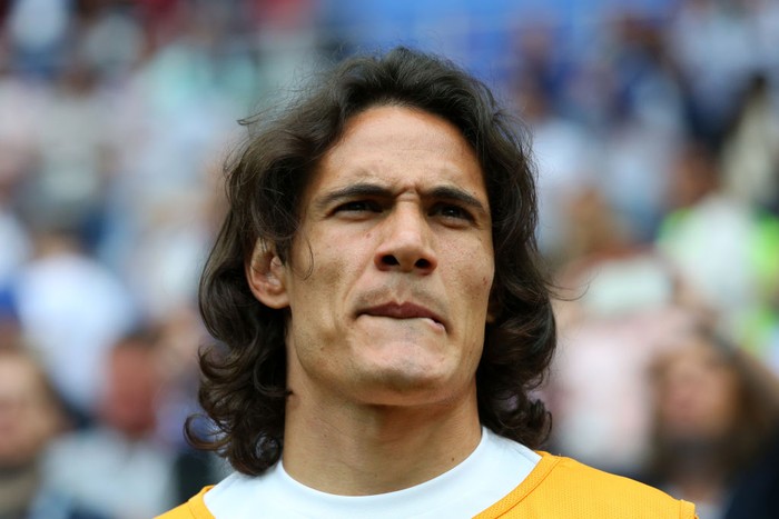 NIZHNY NOVGOROD, RUSSIA - JULY 06:  Edinson Cavani of Uruguay looks on prior to the 2018 FIFA World Cup Russia Quarter Final match between Uruguay and France at Nizhny Novgorod Stadium on July 6, 2018 in Nizhny Novgorod, Russia.  (Photo by Alex Livesey/Getty Images)