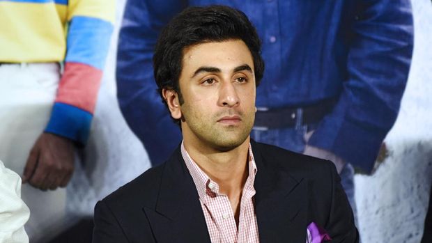 Indian Bollywood actor Ranbir Kapoor looks on during the teaser launch of his upcoming Indian biographical drama Hindi film 'Sanju', based on the life of Bollywood actor Sanjay Dutt, in Mumbai on April 24, 2018. (Photo by - / AFP)