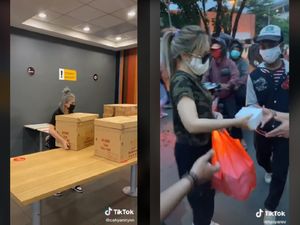 Para Seleb TikTok Ini Turun ke Jalan Bagikan Makanan untuk Pendemo Omnibus Law