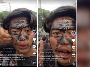 Biar Glowing, Aksi Pria Saat Demo RUU Cipta Kerja Ini Bikin Ngakak Biar Glowing, Aksi Pria Saat Demo RUU Cipta Kerja Ini Bikin Ngakak