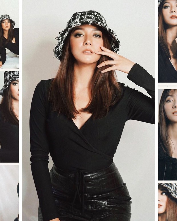 Tampil All-Black/instagram.com/jasminenadiko Terlihat dia tampil dengan outfit all-black, mulai dari bucket hat, atasan hingga rok yang dikenakan.